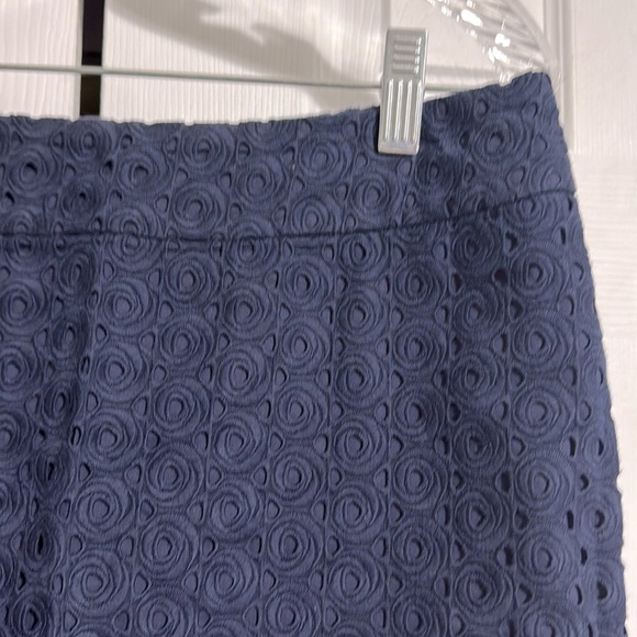 Talbots navy blue cotton lined lace skirt size 4 - Picture 1 of 14